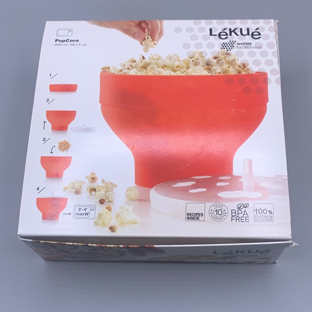 Lékué Green 100% Platinum Silicone Microwave Popcorn Maker